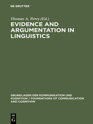 cover image of Evidence and Argumentation in Linguistics